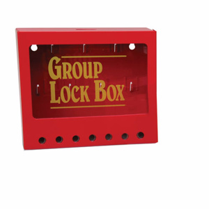 Brady Metal Wall Lock Boxes Group Lock Box Small Powder-coated Metal Red