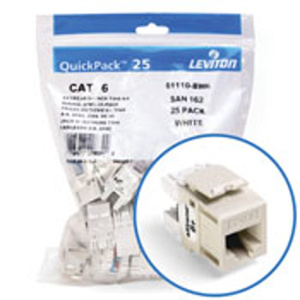 Leviton 61110-B-6 eXtreme™ QuickPort® Series Keystone Jack Inserts Almond RJ45 Cat6