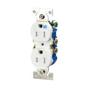Eaton Cooper Wiring Devices TWR270 Series Duplex Receptacles White 5-15R Residential