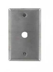 Leviton Standard Coax Wallplates 1 Gang 0.505 in Metallic Stainless Steel 302 Box