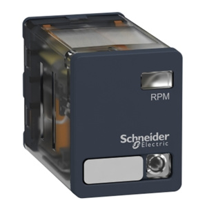 Square D RPM Zelio Harmony™ Plug-in Power Relays 120 VAC Square Base LED Indicator 15 A DPDT
