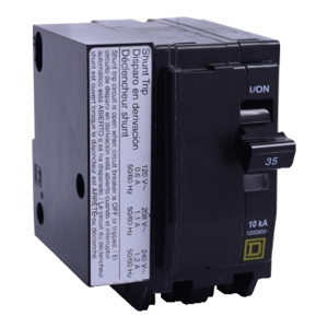 Square D QO™ Shunt-trip Molded Case Plug-in Circuit Breakers 35 A 120/240 VAC 10 kAIC 2 Pole 1 Phase