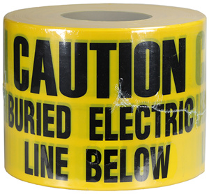 Dottie Underground Hazard Tape Black on Yellow 6 in x 1000 ft Caution Buried Electric Line Below