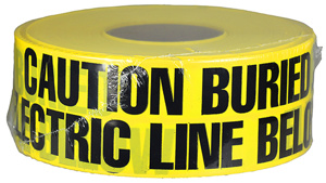 Dottie Underground Hazard Tape Black on Yellow 3 in x 1000 ft Caution Buried Electric Line Below
