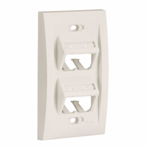 Panduit Standard Angled Multimedia Faceplates 1 Gang 4 Port Electric Ivory ABS Plastic Box
