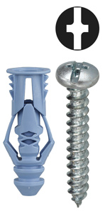Dottie Hollow Triple Grip Wall Anchor Kits #10 Blue #10 Phillips/Slotted