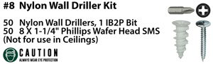 Dottie Wall Driller Anchor Kits Nylon #8 Phillips