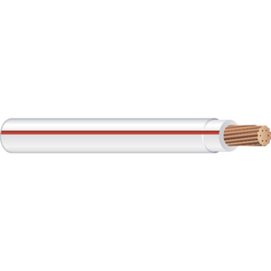 Generic Brand Stranded Copper THHN Jacketed <em class="search-results-highlight">Wire</em> 10 AWG 2500 ft Reel White with Red Stripe