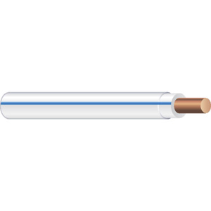 Generic Brand Solid Copper <em class="search-results-highlight">THHN</em> Jacketed Wire 10 AWG 500 ft Carton White with Blue Stripe