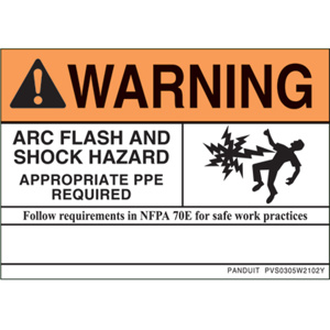 Panduit Arc Flash Safety Labels Polyester
