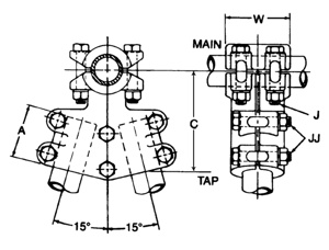 Hubbell Power ATT Series Tubing Main-to-Tubing Tap Tees Aluminum, Copper