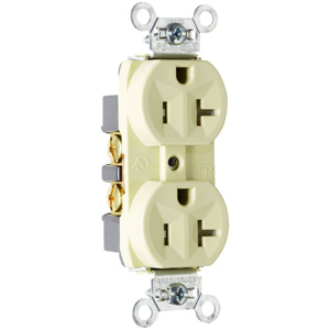 Pass & Seymour TR5362 Series Duplex Receptacles 20 A 125 V 2P3W 5-20R Commercial Tamper-resistant Ivory