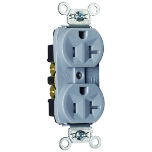 Pass & Seymour TR5362 Series Duplex Receptacles 20 A 125 V 2P3W 5-20R Commercial Tamper-resistant Gray