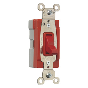 Pass & Seymour SPST Toggle Light Switches 20 A 120/277 V Plugtail® No Illumination Red