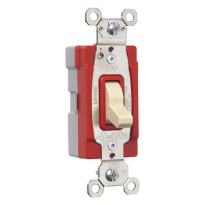 Pass & Seymour SPST Toggle Light Switches 20 A 120/277 V Plugtail® No Illumination Ivory