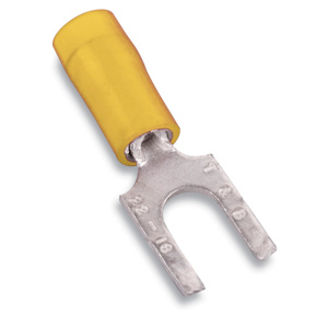ABB Thomas & Betts Insulated Fork Terminals 12 - 10 AWG Serrated Barrel Vinyl Yellow