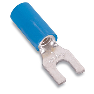 ABB Thomas & Betts Insulated Fork Terminals 16 - 14 AWG Brazed Seam Serrated Barrel Vinyl Blue