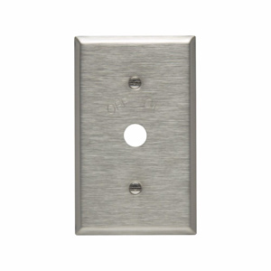 Eaton Wiring Devices Standard Round Hole Wallplates 1 Gang Metallic Stainless Steel ON/OFF Device