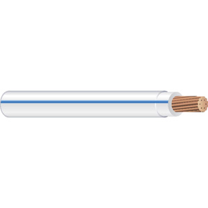 Generic Brand Stranded Copper <em class="search-results-highlight">THHN</em> Jacketed Wire 10 AWG 500 ft Carton White with Blue Stripe