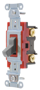 Hubbell Wiring DPST Toggle Light Switches 20 A 120/277 V Hubbell-PRO Heavy Duty 1222 No Illumination Red