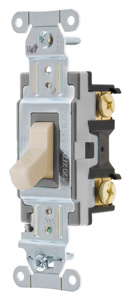 Hubbell Wiring SPST Toggle Light Switches 20 A 120/277 V CSB120 No Illumination Light Almond