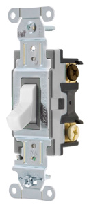 Hubbell Wiring 3-Way, SPDT Toggle Light Switches 20 A 120/277 V CSB320 No Illumination White