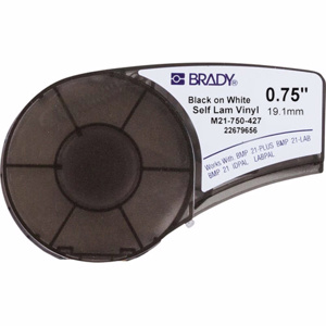 Brady BMP®21 Series Self-laminating B-427 Wire and Cable Labels Vinyl 0.75 in Black on White