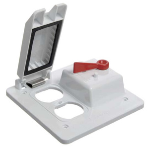 ABB Thomas & Betts Weatherproof Outlet Box Covers 1 Decorator/GFCI 1 Toggle Switch 2 Gang White