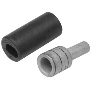 Burndy Uninsulated Pin Terminals 6 - 4 AWG EPDM Rubber Cover Gray Beveled Barrel