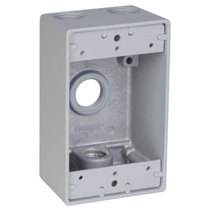 ABB Thomas & Betts Weatherproof Outlet Boxes 1 Gang 2 in Metallic 1/2 in 4 Hub