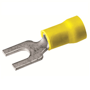 Burndy Insulated Smooth Entry Fork Terminals 12 - 10 AWG Vinyl Yellow