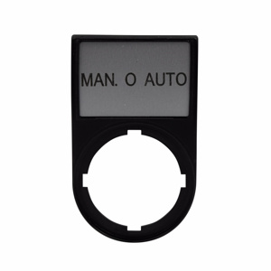 Eaton Cutler-Hammer M22S Series Legend Plates 22.5 mm MAN. O AUTO Black Black