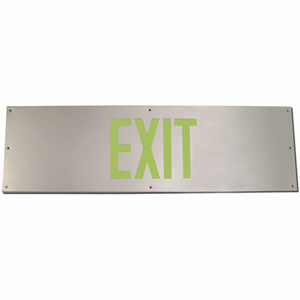 Brady Illuminated Emergency Exit Sign Kick Plates Glow-in-the-Dark/Photoluminescent Single Face