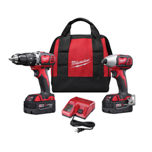 Milwaukee M18™ 2-Tool Combination Kits 1/2 in Hammer Drill/Driver, 1/4 in Hex Compact Impact Driver 18 V