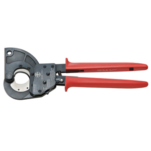 Klein Tools 638 ACSR Ratcheting Cable Cutters 1000 KCMIL Aluminum, 600 KCMIL Copper 477.0 ACSR, 1/2 Guy Strand (Do Not Use On EHS) Al and Cu Metal with Grips