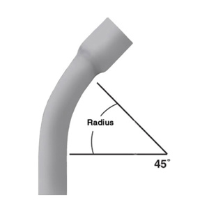 Cantex DB60 PVC 45 Degree Bell End Sweep <em class="search-results-highlight">Elbows</em> 4 in PVC Sch 40 & 80 36 in Socket
