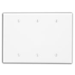 Leviton Midsized Blank Wallplates 3 Gang White Nylon Box
