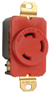 L630-RR TURNLK RECEPT SNGL RED