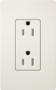 Lutron SCRS-15-TR Series Duplex Receptacles 15 A 125 V 2P 5-15R Residential Tamper-resistant Biscuit