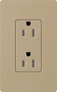 Lutron SCRS-15-TR Series Duplex Receptacles 15 A 125 V 2P 5-15R Residential Tamper-resistant Mocha Stone