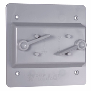 Hubbell Electrical PTC200 Series N3 Weatherproof Outlet Box Covers Polycarbonate 2 Gang Gray