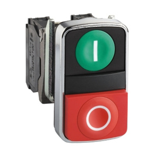 Square D Harmony™ XB4 Double-headed Push Buttons 22 mm IEC Metallic Green/Red
