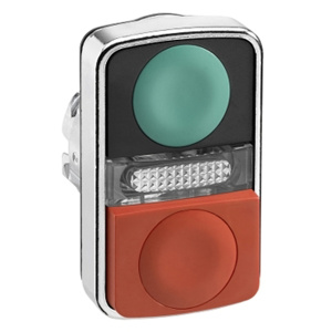 Square D Harmony™ ZB4BW Double-headed Flush Push Buttons 22 mm Illuminated Green/Red
