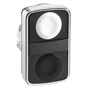Square D Harmony™ ZB4BA Double-headed Flush Push Buttons 22 mm No Illumination [None] Black/White