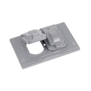 ABB Thomas & Betts WR8 Series Weatherproof Outlet Box Covers Aluminum Die Cast 1 Gang Silver
