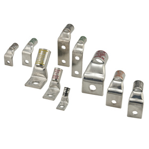 Ilsco CLNB Series Long Barrel Compression Lugs 3/8 in 45 deg 2 Hole Yellow 250 kcmil