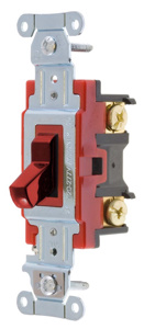 Hubbell Wiring 4-Way, DPDT Toggle Light Switches 20 A 120/277 V Hubbell-PRO Heavy Duty 1224 No Illumination Red