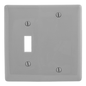 Hubbell Wiring Standard Blank Toggle Wallplates 2 Gang Gray Nylon Device