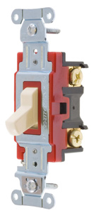 Hubbell Wiring 3-Way, SPDT Toggle Light Switches 20 A 120/277 V Hubbell-PRO Heavy Duty 1223 Light Almond