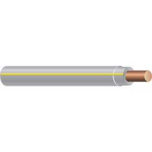 Generic Brand Solid Copper <em class="search-results-highlight">THHN</em> Jacketed Wire 10 AWG 2500 ft Reel Gray with Yellow Stripe